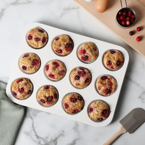 Martha Stewart 12-Cup Nonstick Muffin Pan, Red