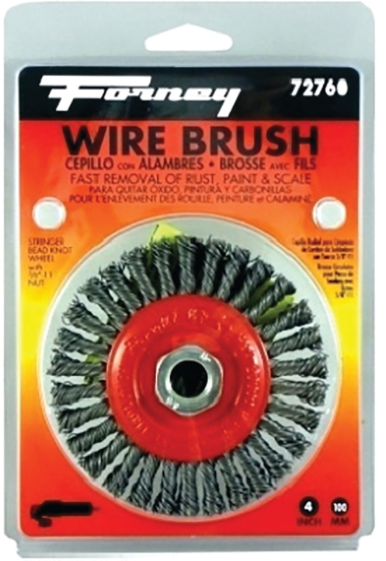 VULCAN Wire Wheel Brush 4 in Dia, 5/8 in Arbor
