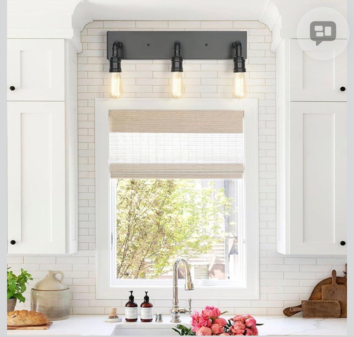 3 Lights Bathroom Vanity Light Fixture, Industrial Metal Water Pipe Wall Sconces for Bedroom Dressing Room Powder Room Entryway