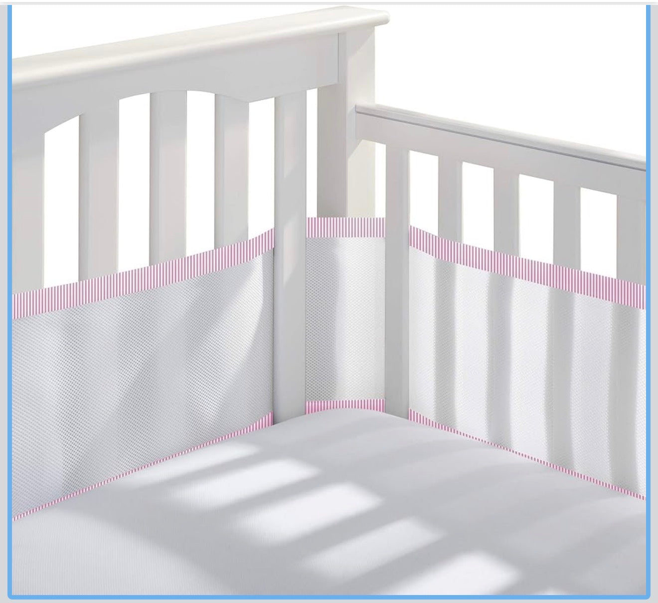 BREATHABLE MESH CRIB LINER PINK
