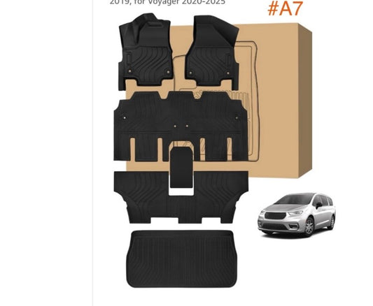 Peleus Floor Mats & Cargo Liner for 2017-2025 Chrysler Pacifica 7 or 8 Passenger (Not Hybrid) Fit for Pacifica Touring Series 2017-2025, Limited 2017-2020, L/L× 2017-
2019, for Voyager 2020-2025
#A7