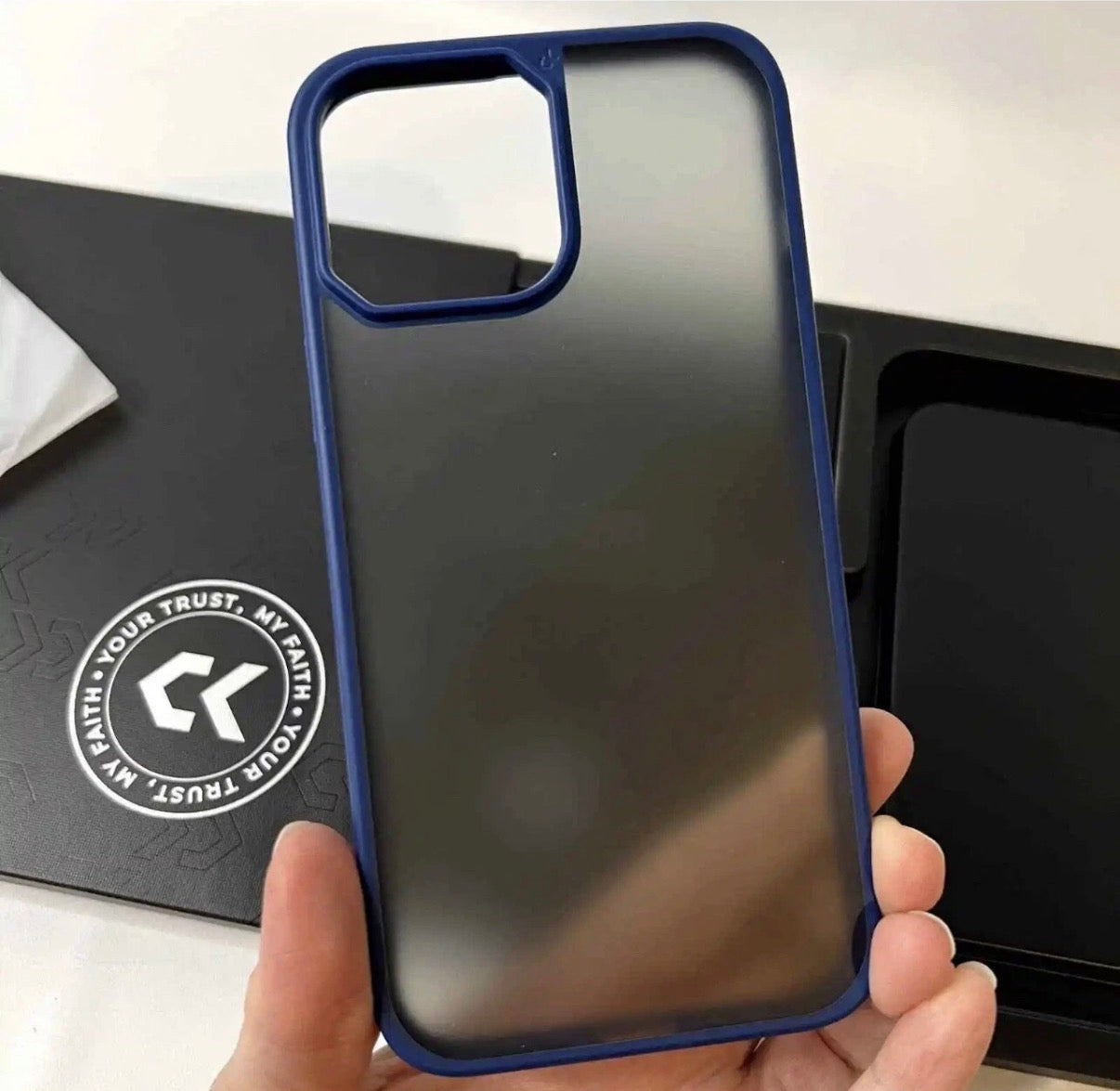 #3.   iPhone 13, Pro, Case w/ Stand & Dust bag Blue