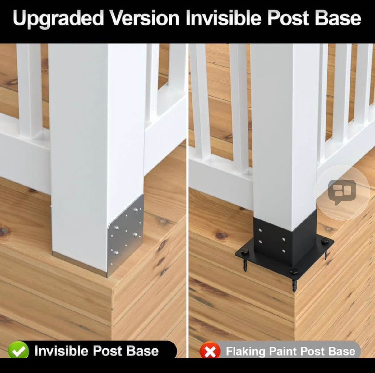 2pc 8x8 Stainless Steel Adjustable Post Bases