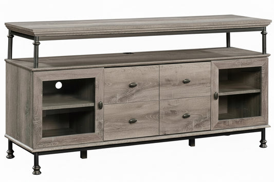 Sauder Canal Street Entertainment Credenza, For TV's up to 60", Northern Oak Finish.      **Assembled**￼