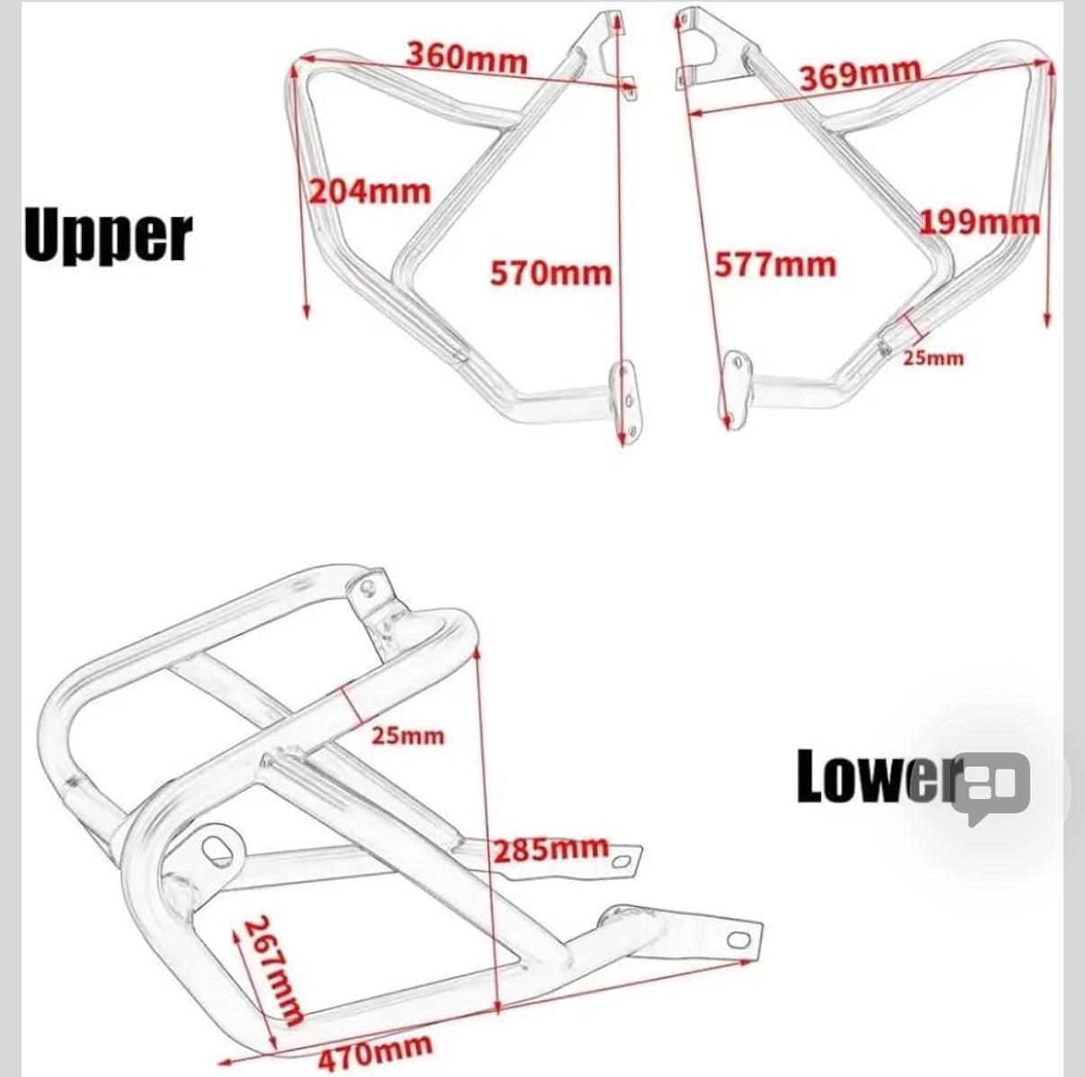 Motorcycle Steel Highway Cage Crash Bar Engine Guard Bumper Frame Falling Protector for Ka-wasaki Versys 650 Versys650 KLE650 KLE 650 15 16 17 18 19 20 21 2015-2021 (Full Set)