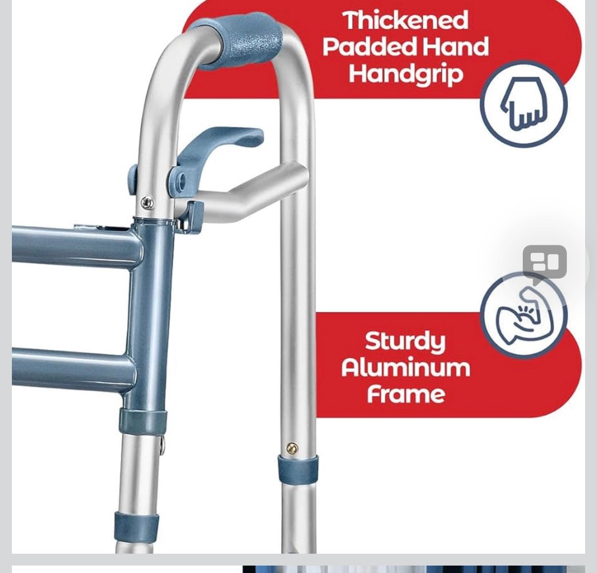 Medical king Walkers for Seniors Aluminum Lightweight Walker with Wheels, Adjustable Width and Height, Folding Walker for Elderly, Handicapped, Disabled 2 Wheels in Front