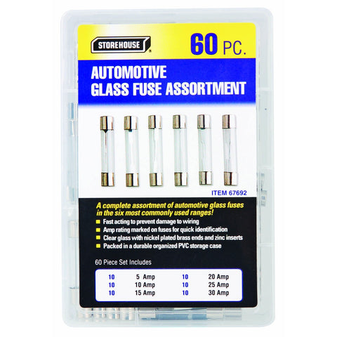 60 Piece Glass Auto Fuse Set