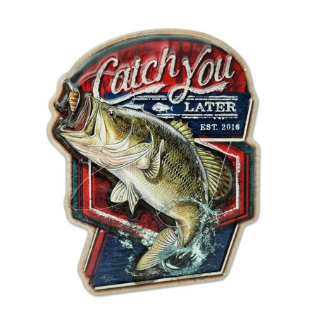 DSD Rustic Fish Wall Decor Die Cut Tin Sign 16x21