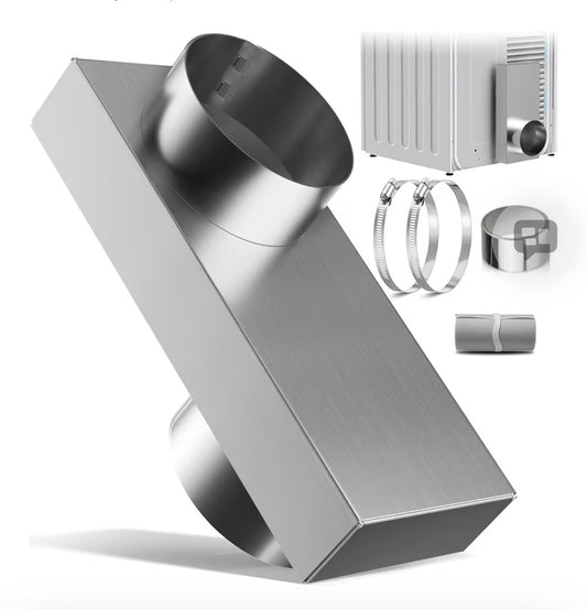 84049 Periscope Dryer Vent, 0-5" Adjustable Dryer Vent Connector Kit for Tight Space, Short Small Telescoping Exhaust Vent Hose Adapter Close to the Wall Space-saving Clothes Dryer Replacement Vents