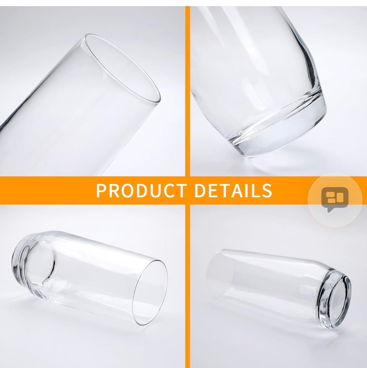 18oz Drinking Glasses, Highball Glasses Set of 12,Sutiable for Glasses for Wine, Iced Tea Glasses,Mojito Kit,Cocktails, Drinks, Office, Parties, Weddings and Gifts