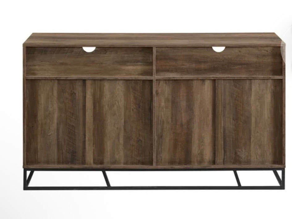 Ian Contemporary 58" 4-Angled Doors Sideboard in Rustic Oak