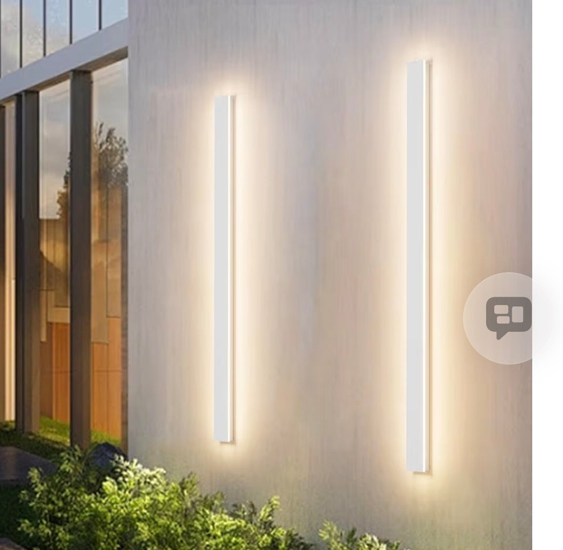 Aipsun 2 Pack Modern Outdoor Wall Lights - 47.2inch Long Strip LED Exterior Porch Lights, 3000K