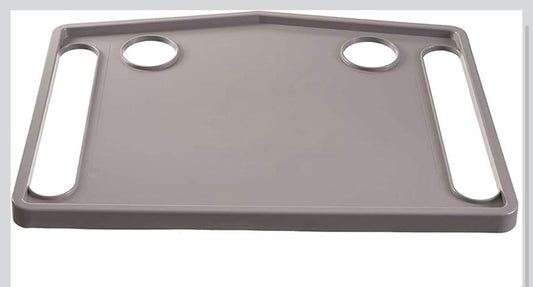 DMI Walker Tray With Cup Holders, Walker Tray For Folding Walkers, Mobility Accessory for Seniors, Tray Table for Standard Walkers, Multipurpose and Portable, Gray