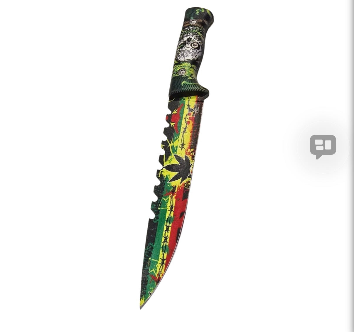 Snake Eye Skull & Leaf Sawback Knife