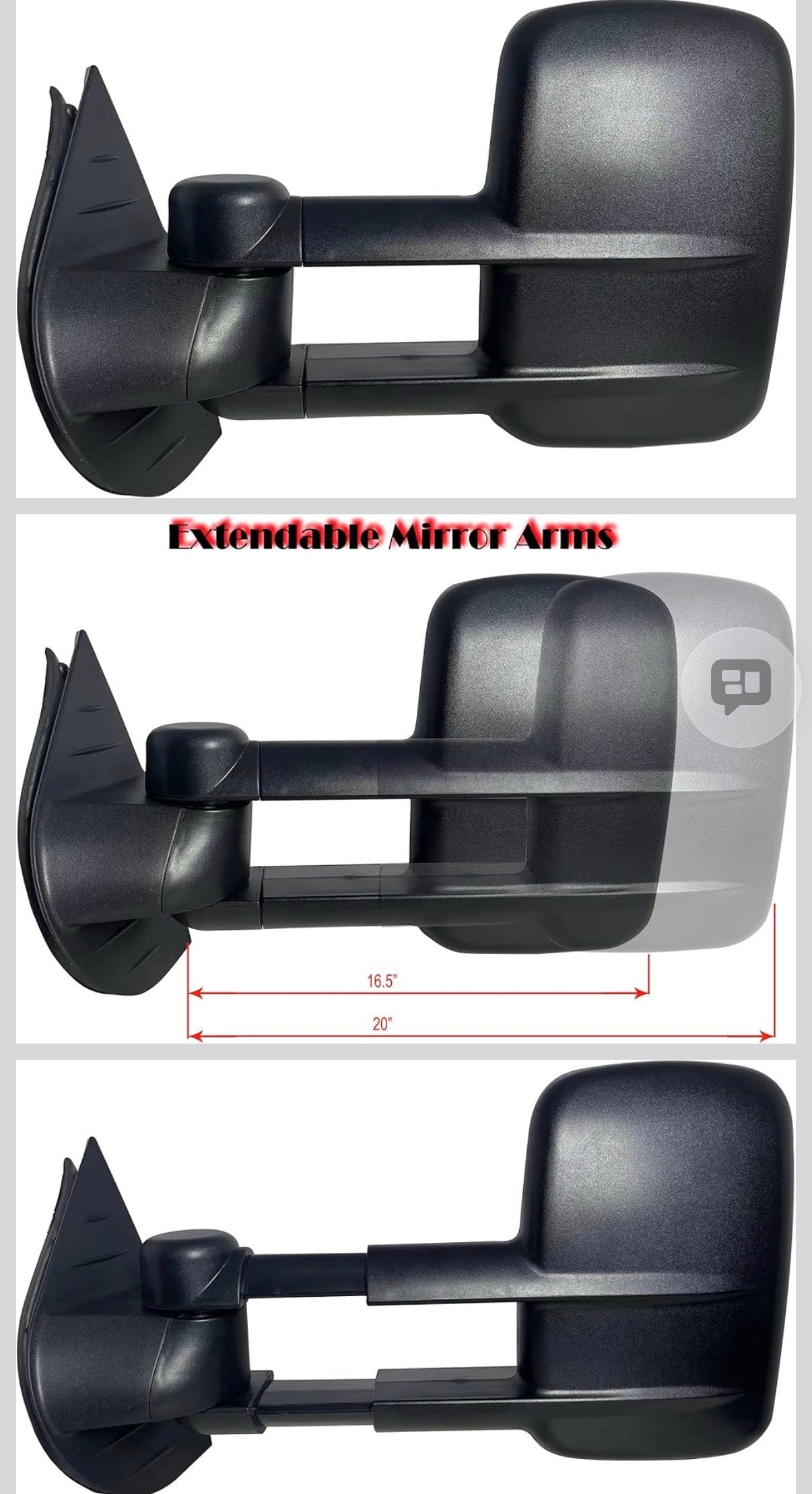 Driver Left Side Door Towing Mirror