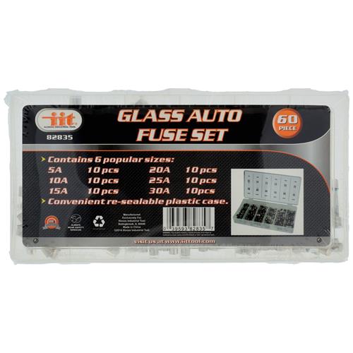 60 Piece Glass Auto Fuse Set