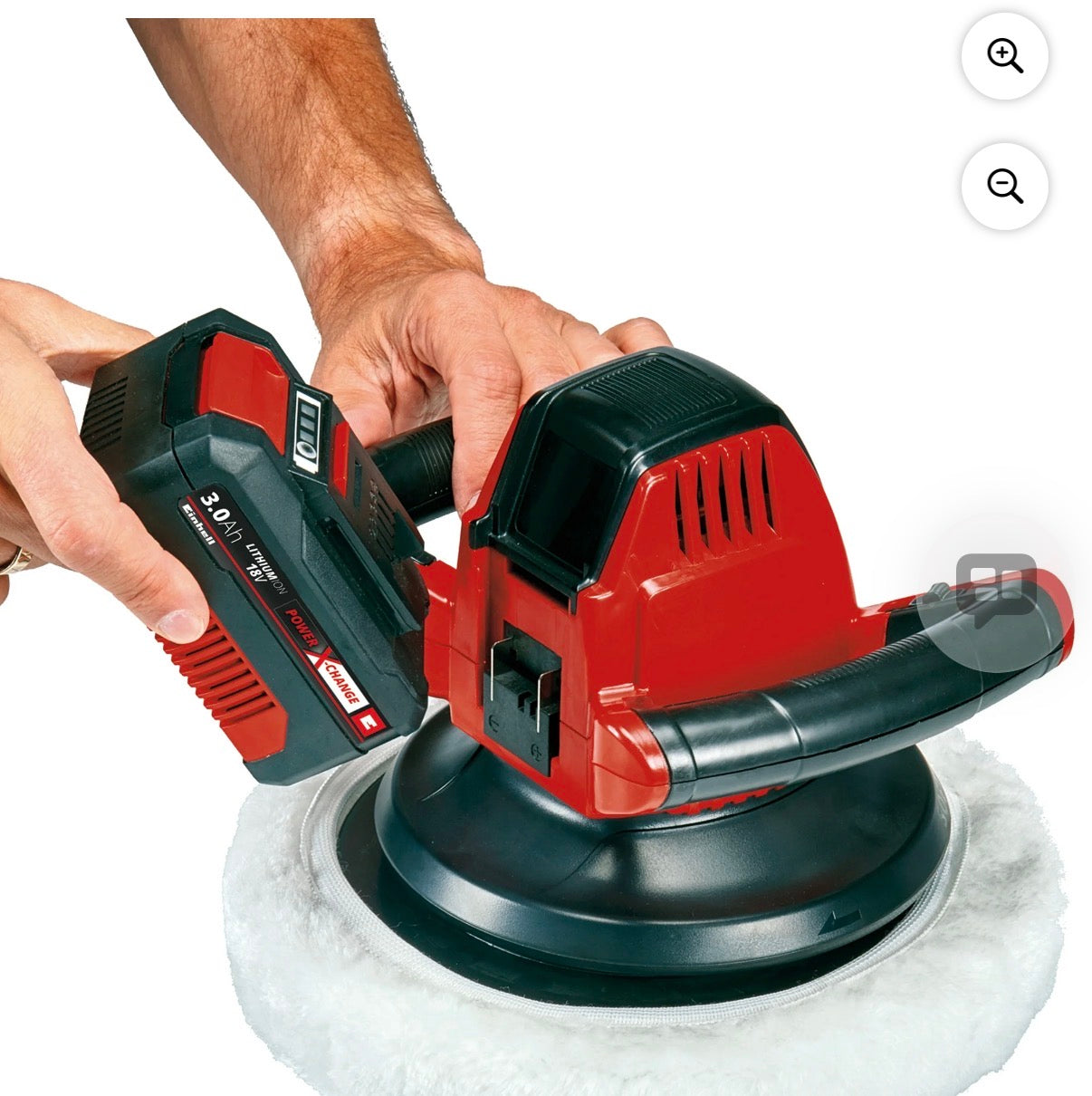 Einhell CE-CB 18/254 Li 18-Volt Power X-Change Cordless Polisher Kit, W/ 3.0-Ah Battery and Fast Charger