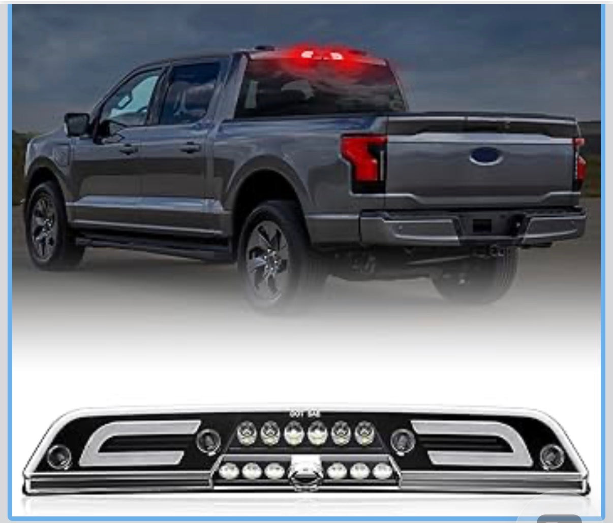 3rd Third Brake Lights LED for F150 2015-2024,for Superduty F250/F350/F450/F550 2017-2024,for Ranger 2019-2024, Cargo Light High Mount Stop Lamp (Clear Lens) Fits Brake Light Camera Version