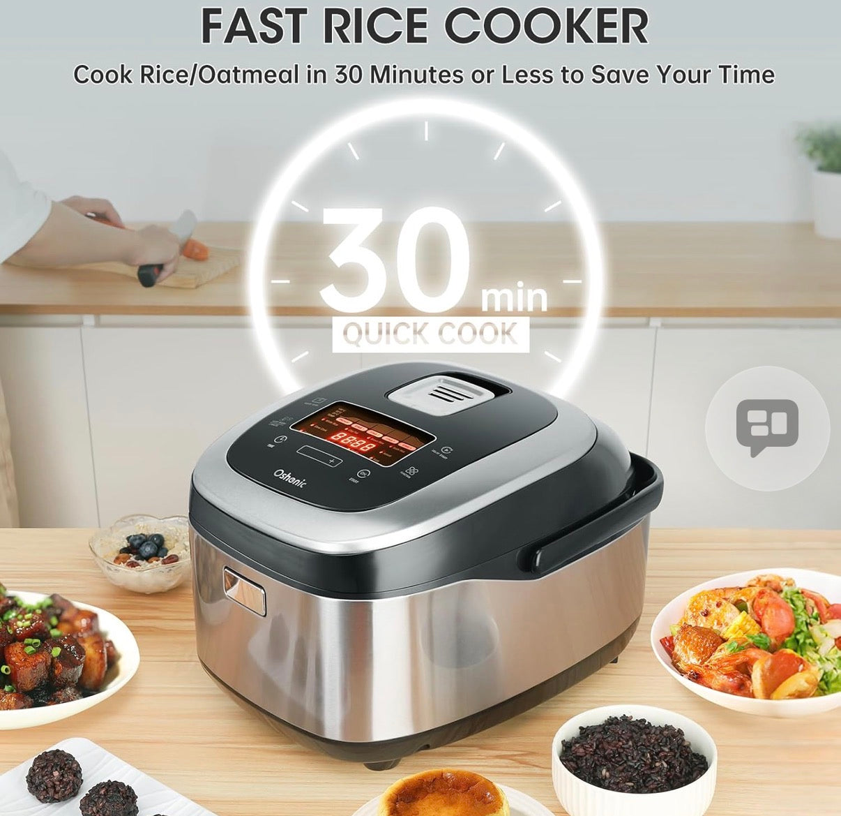 Rice Cooker 10 Cup Uncooked / 20 Cup Cooked,Induction Heating & Fuzzy Logic Technology,Electric Smart Rice Cooker With LCD Display,11 Multi Portable Rice Maker,Delay Timer & Auto Keep Warm