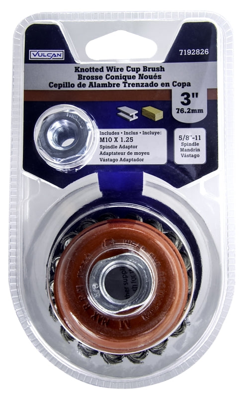 VULCAN Wire Wheel Brush 4 in Dia, 5/8 in Arbor
