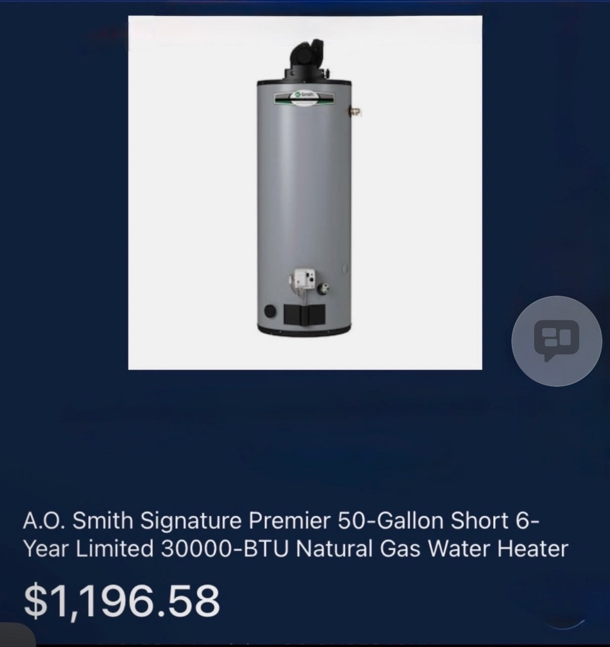 A.O. Smith Signature Premier 50-Gallon Short 6-Year Limited 30000-BTU Natural Gas Water Heater
