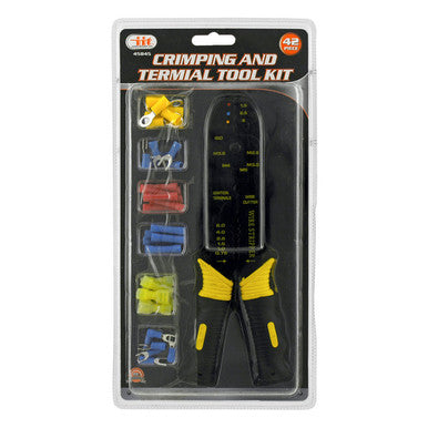 42-Pc Crimping & Terminal Tool Kit with Wire Strippers