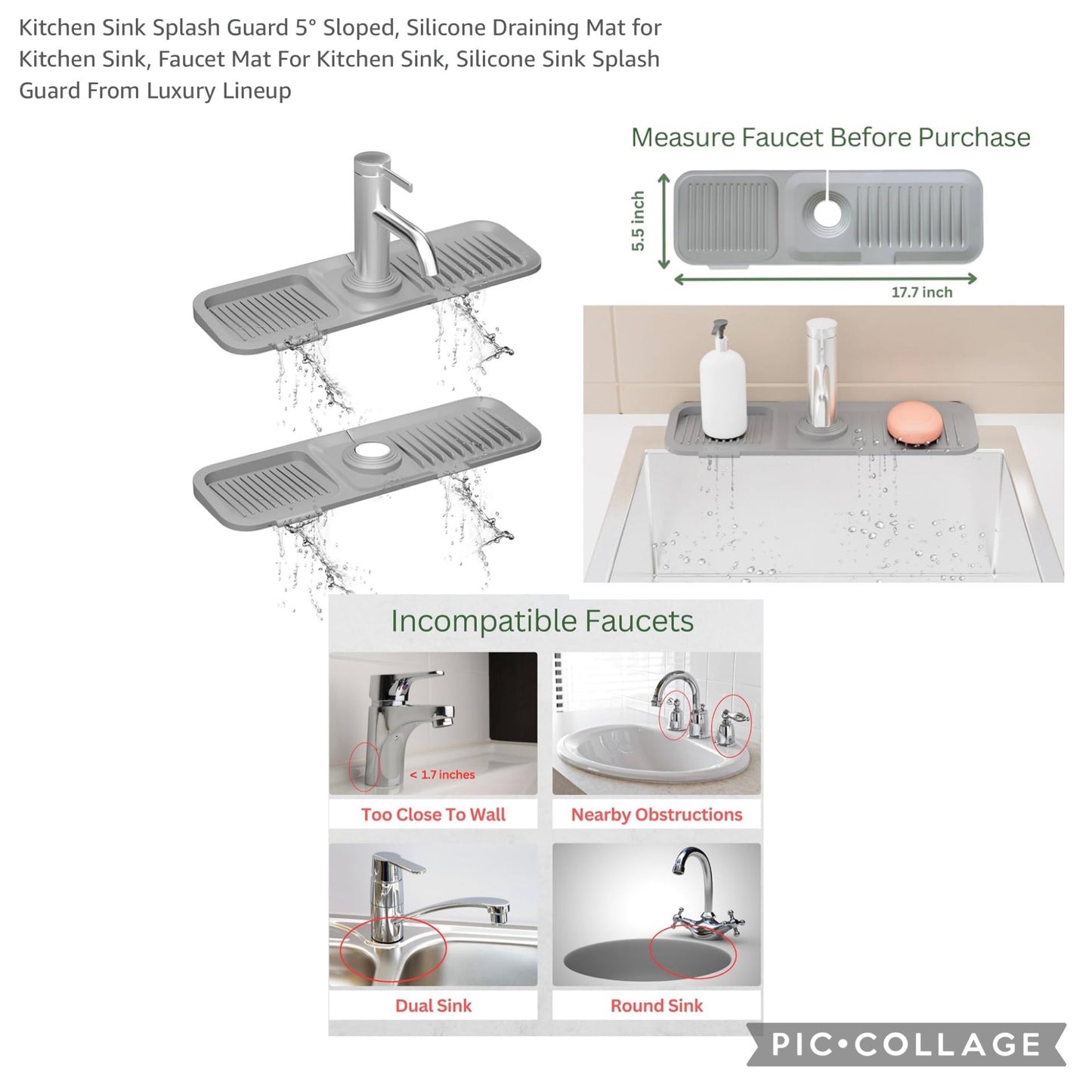 KITCHEN SINK SPLASH GUARD SLANTED