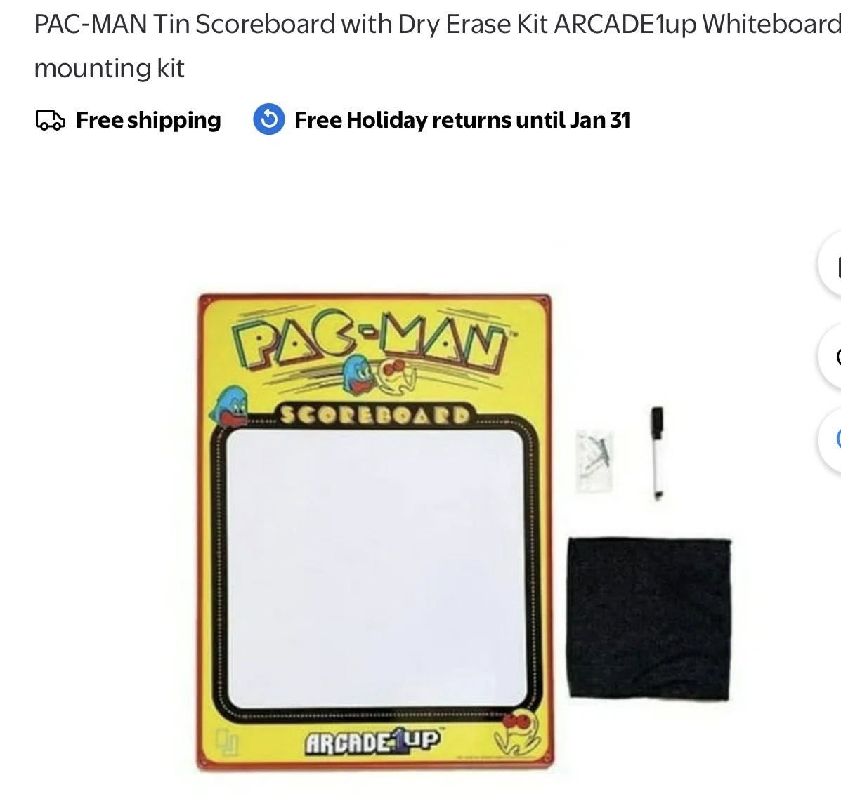 PAC MAN METAL DRY ERASE BOARD 18" X 24"