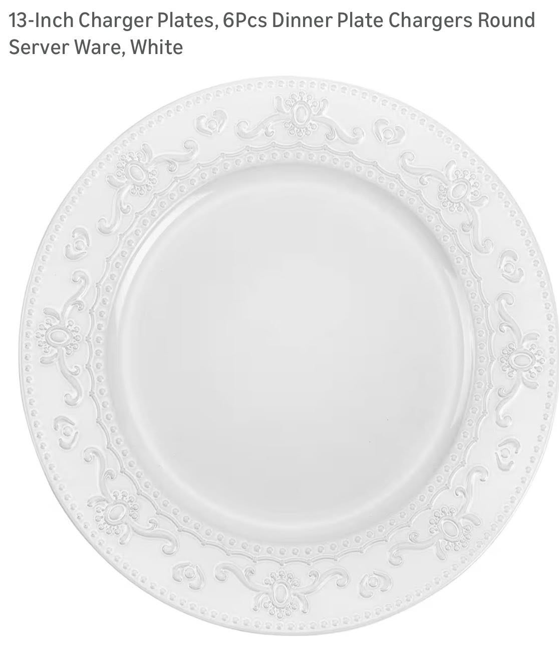 13" CHARGER PLATES 6PC