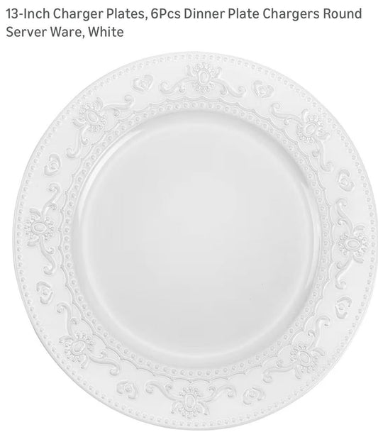 13" CHARGER PLATES 6PC