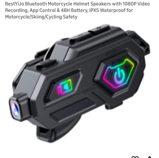 BLUETOOTH MOTORCYCLE HELMET VIDEO AND SPEAKERS WATERPROOF