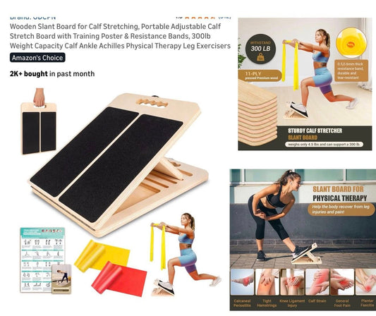 WOODEN SLANT BOARD FOR CALF STRETCHING AND REHAB