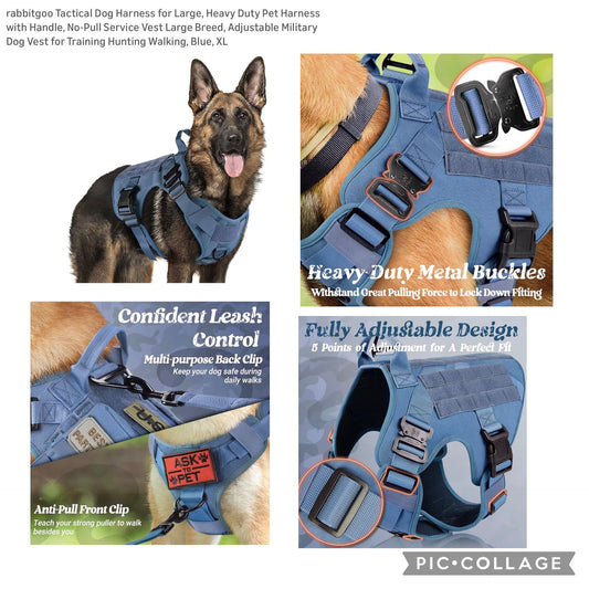 XL TACTICAL DOG HARNESS HEAVY DUTY