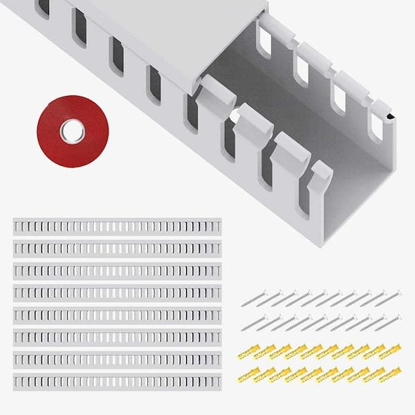 Cable Management Kit 16 ft, Hide and Organize Wires - White