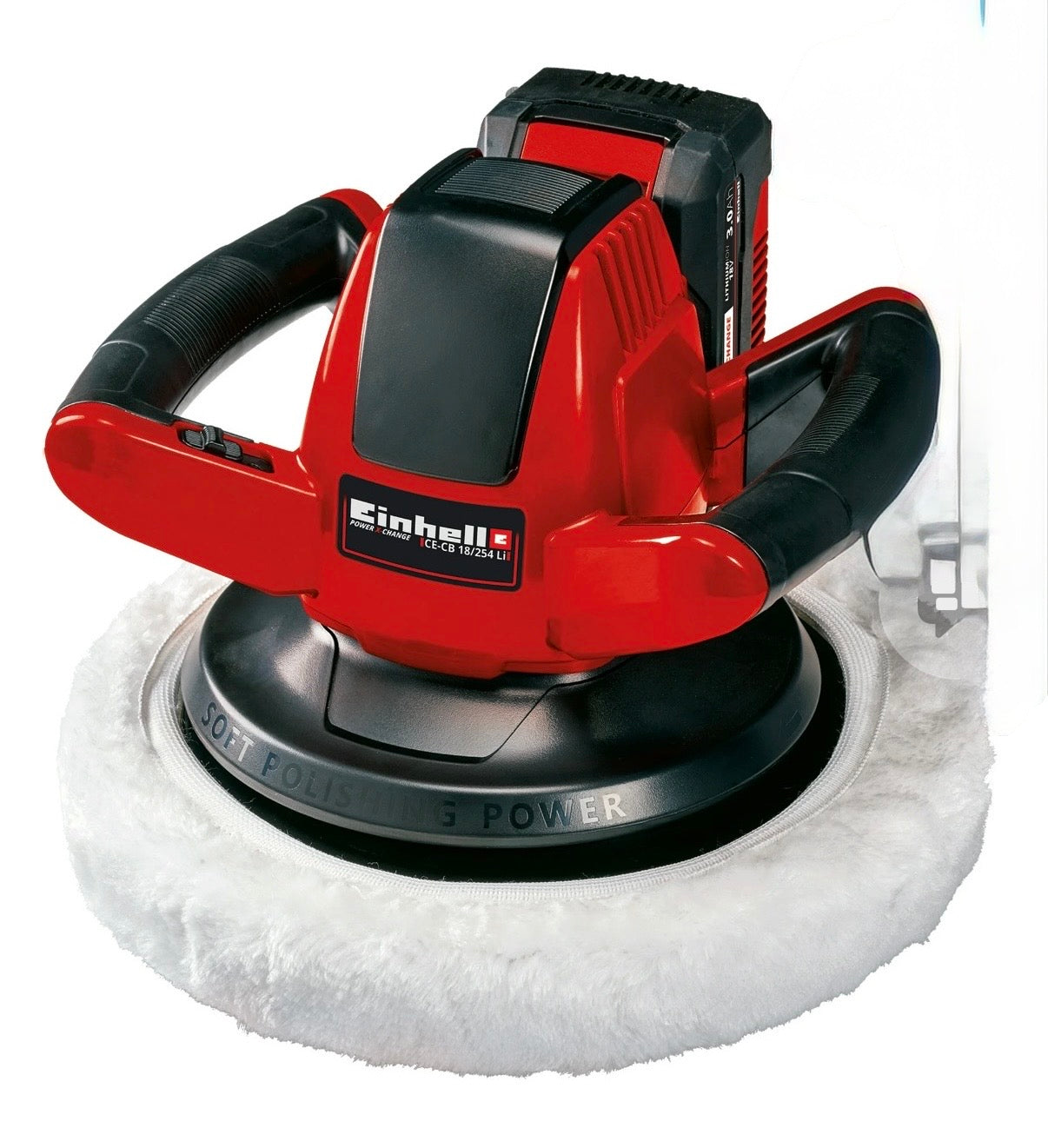 Einhell CE-CB 18/254 Li 18-Volt Power X-Change Cordless Polisher Kit, W/ 3.0-Ah Battery and Fast Charger