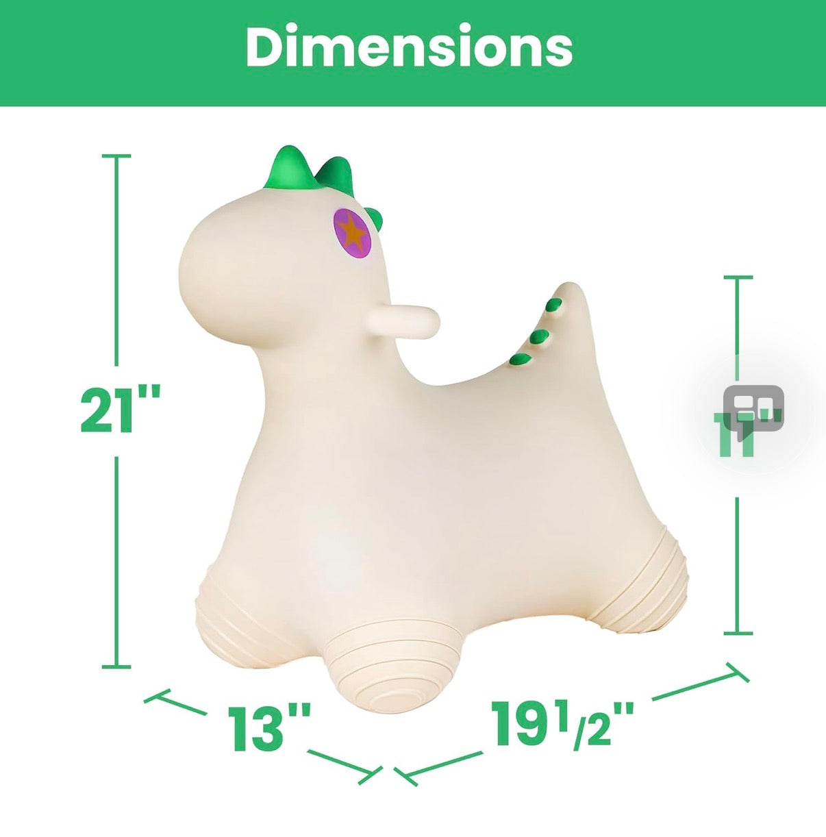 Bouncy Pals Dinosaur Hopping Horse, Toddler Boys Inflatable Bouncing Animal, Dinos Hopper Toy, Baby Indoor Ride on Bouncer, Kids Outdoor Jump Toy, First Birthday Gifts for 18 24 Months 2 3 4 Year Old