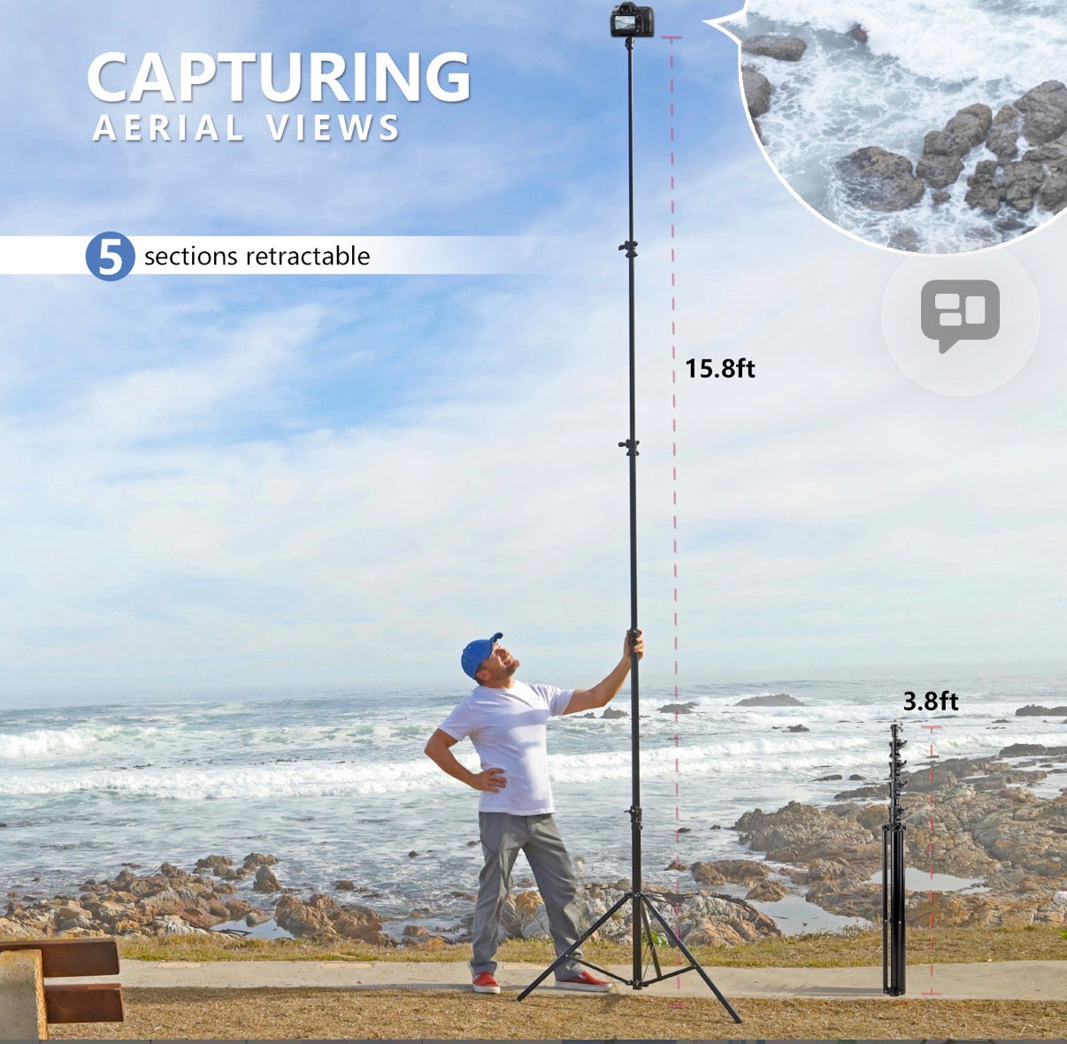 16′ Tall Tripod Light Stand TT480