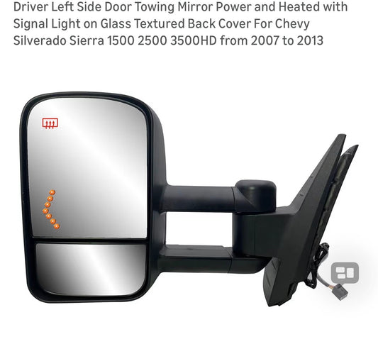 Driver Left Side Door Towing Mirror