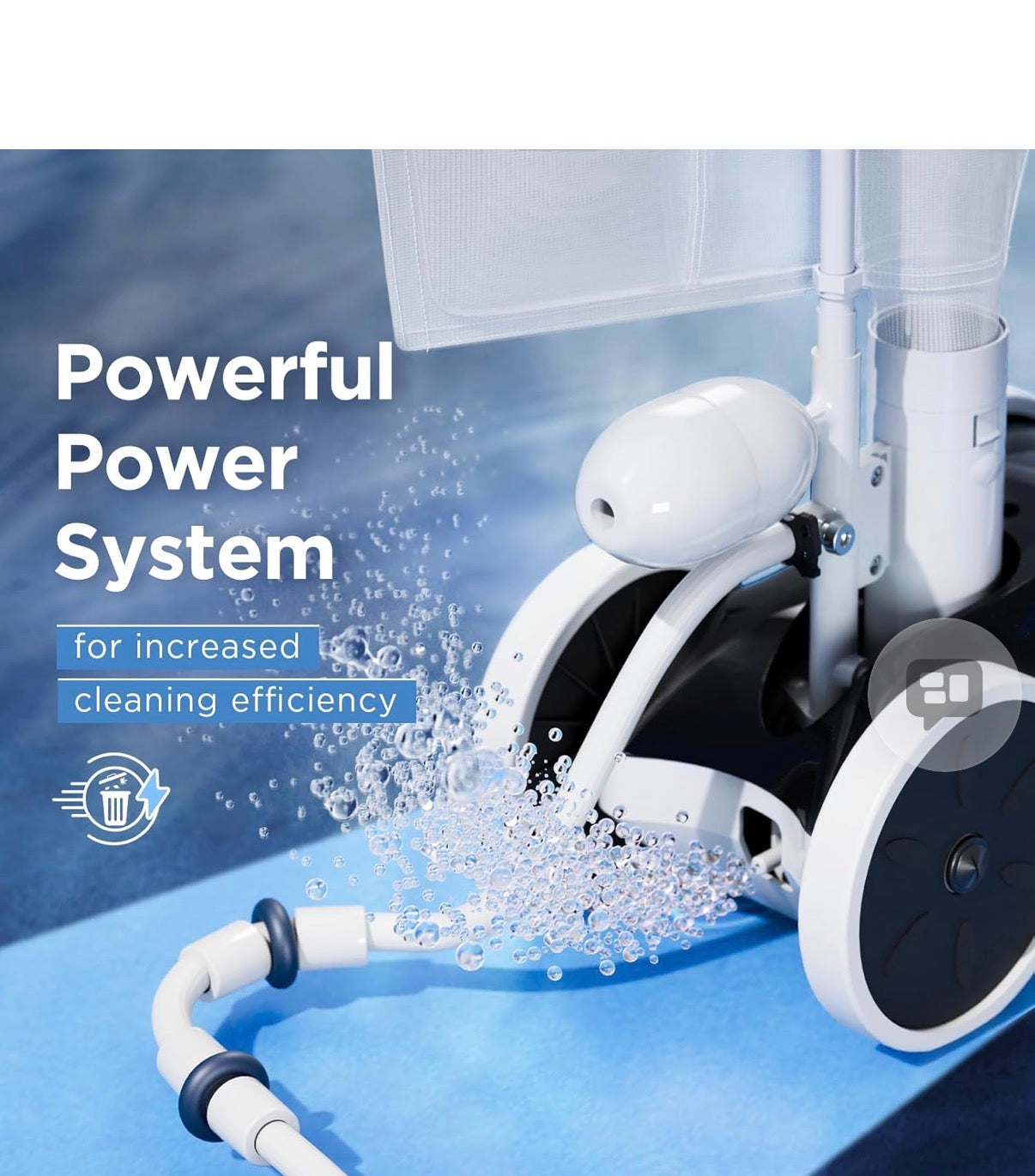 MAKHOON Upgrade Pool Pressure Side Sweeper: Professional Solution for Cleaning Your Swimming Pool (Four Wheels are Better Than Three) Need 1.5" Female Thread Pool Booster Pump Inlet, 4 Bar Pressure