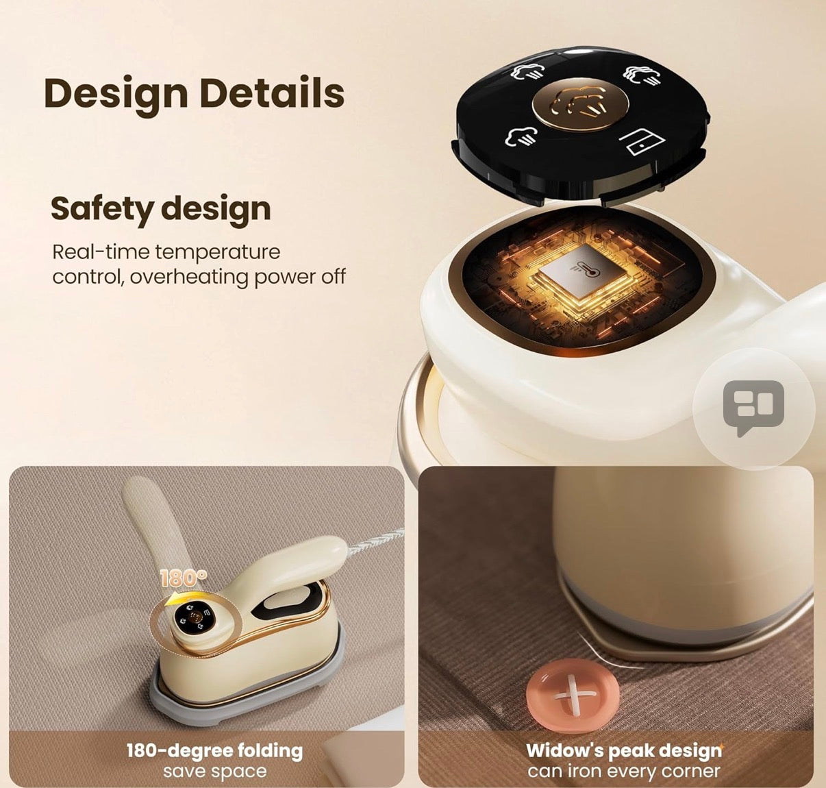 Portable Clothes Steamer 175x80mm Ceramic Glaze Panel Iron LCD 220ml Water Tank 1200W&15s Fast Heat Up 4-speed Steamer for Clothes of all Fabrics Dry&Wet Iron for Home Travel Business Trip