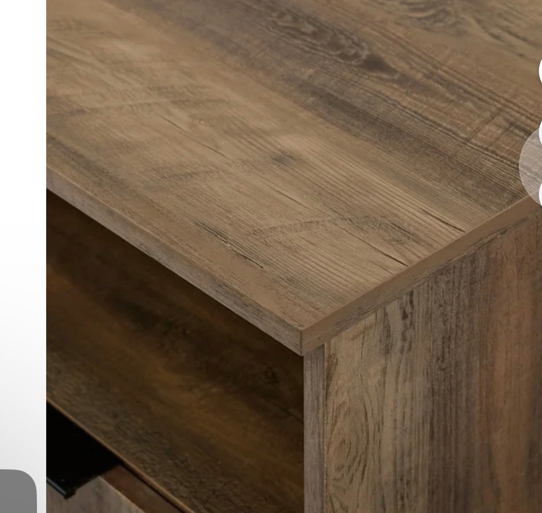 Ian Contemporary 58" 4-Angled Doors Sideboard in Rustic Oak