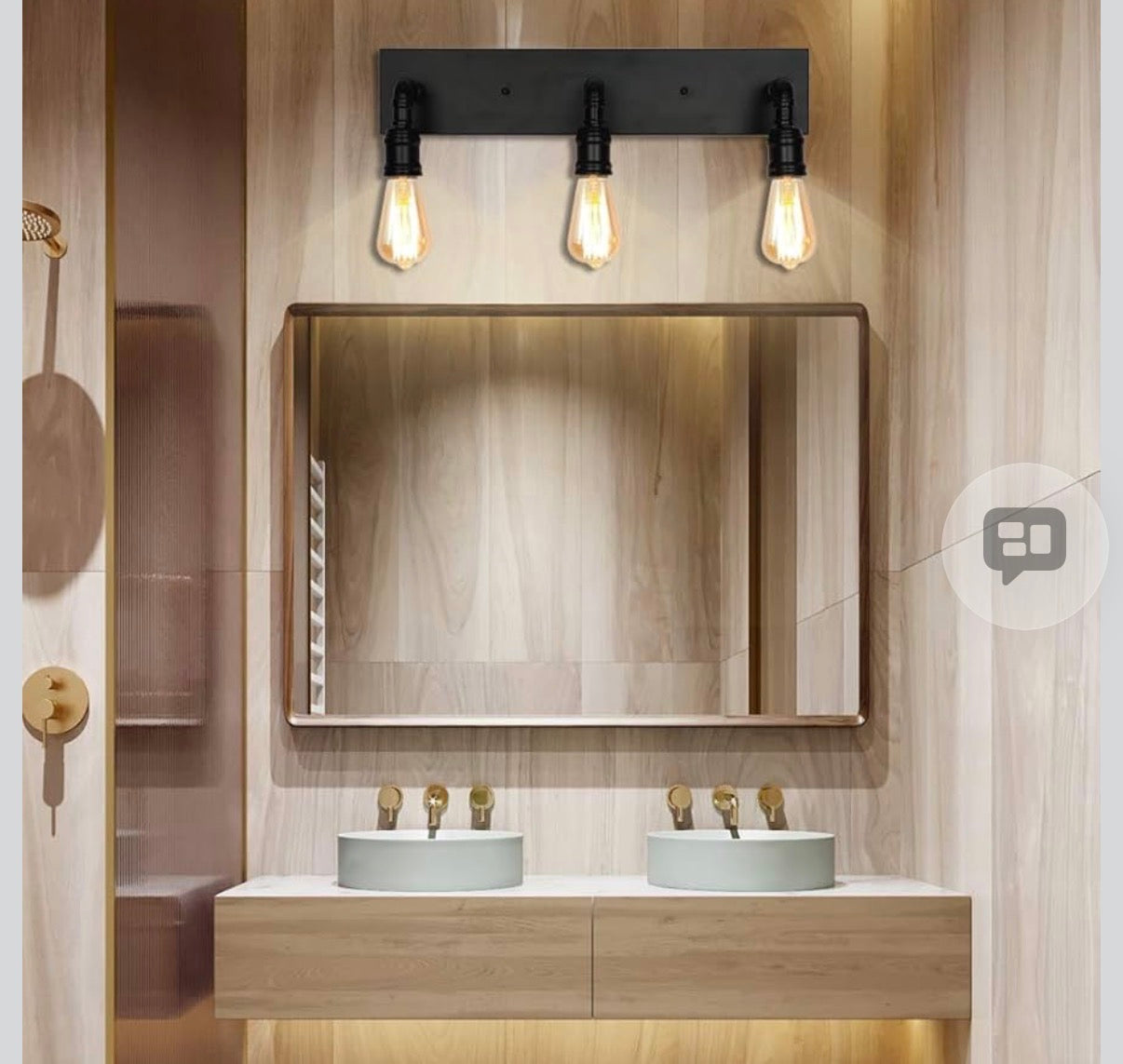 3 Lights Bathroom Vanity Light Fixture, Industrial Metal Water Pipe Wall Sconces for Bedroom Dressing Room Powder Room Entryway