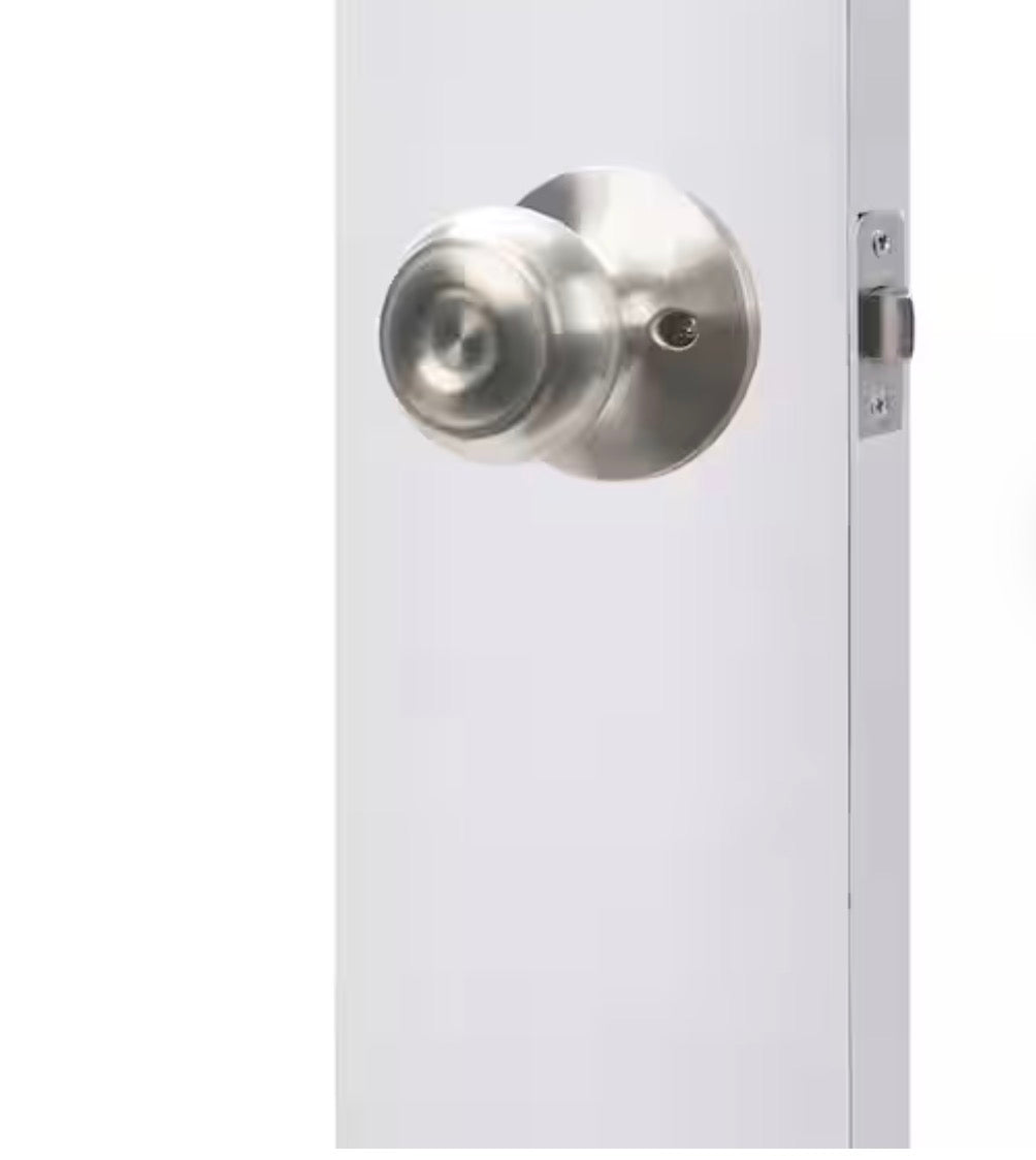 Castle Satin Nickel Entrance Door Handleset with Hartford Interior Knob