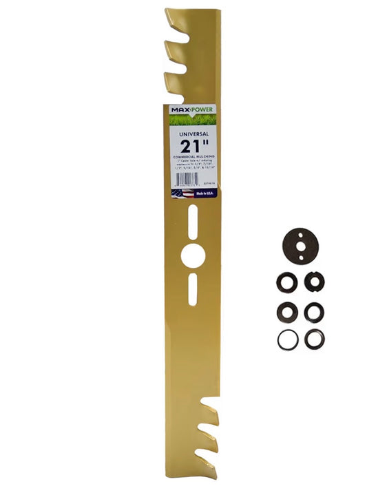 Maxpower 331981B 21-Inch Universal Gold Metal Mulching Lawn Mower Blade