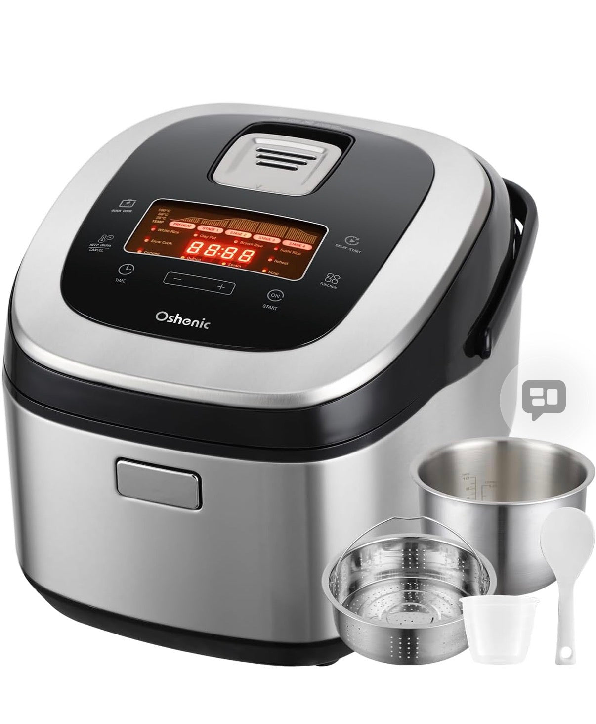 Rice Cooker 10 Cup Uncooked / 20 Cup Cooked,Induction Heating & Fuzzy Logic Technology,Electric Smart Rice Cooker With LCD Display,11 Multi Portable Rice Maker,Delay Timer & Auto Keep Warm