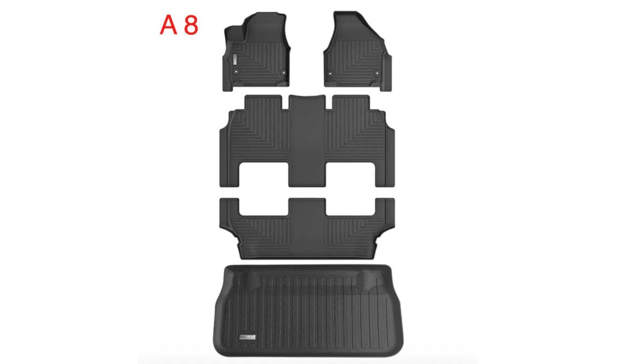 Floor Mats & Cargo Liner for 2017-2024 2025 Chrysler Pacifica Hybrid Touring L/Hybrid Touring Models,TPE All Weather Protection Slush Rubber Car Mats with Trunk mat Full Set