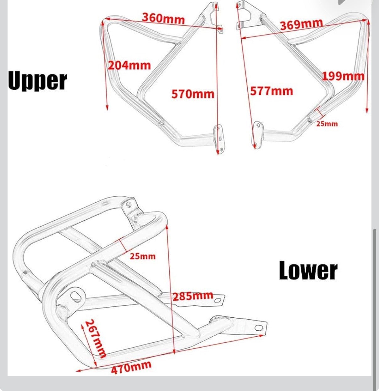 Motorcycle Steel Highway Cage Crash Bar Engine Guard Bumper Frame Falling Protector for Ka-wasaki Versys 650 Versys650 KLE650 KLE 650 15 16 17 18 19 20 21 2015-2021 (Full Set)