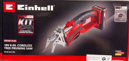 Einhell 18 volt 6 inch cordless tree pruning saw with battery and charger