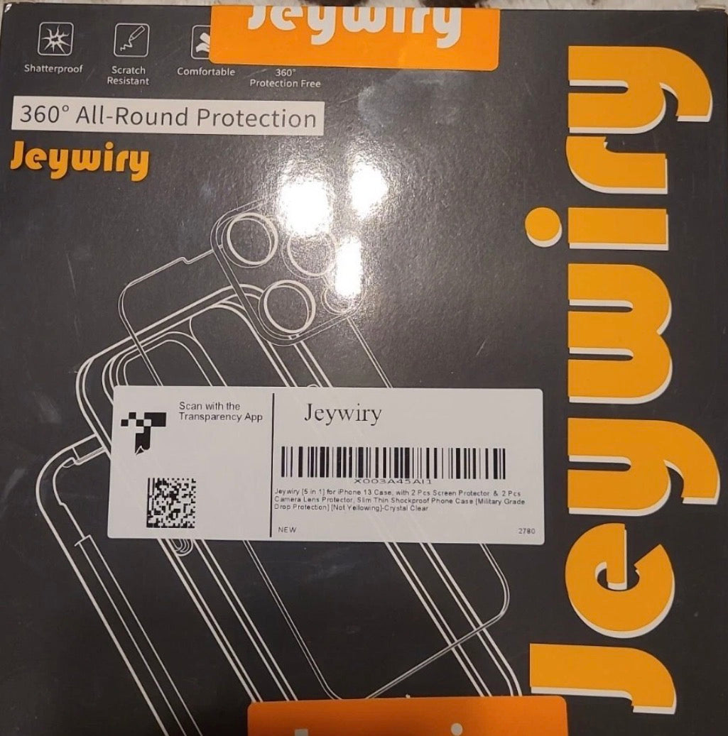 #4.   Jeywiry [7 in 1] for iPhone 13/14 clear iPhoneCase, with 2 Pcs Screen Protector