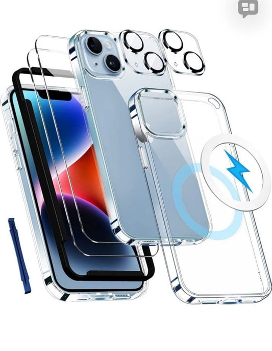 #4.   Jeywiry [7 in 1] for iPhone 13/14 clear iPhoneCase, with 2 Pcs Screen Protector